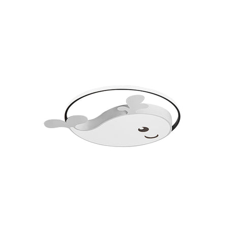 Smile Dolphin Kids Bedroom Ceiling Lamp - Acrylic Animal Flush Light