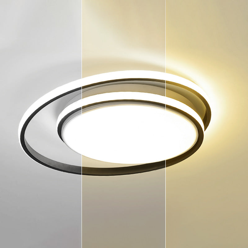 Led Flush Mount Ceiling Lamp: Intersecting Circles Shape Modern Simplicity Acrylic Cover Ideal For
