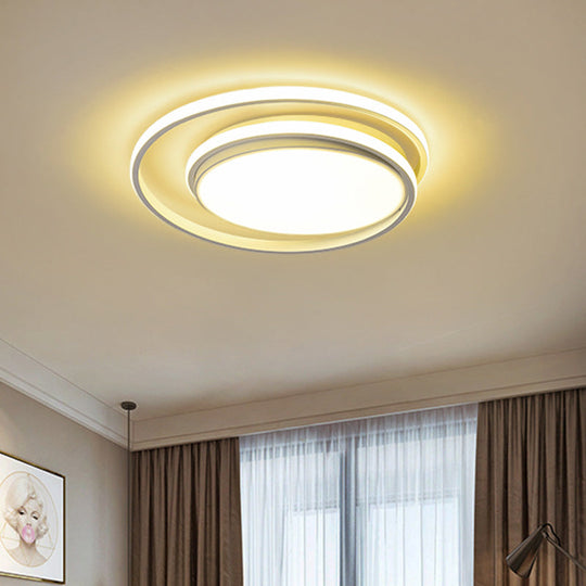 Led Flush Mount Ceiling Lamp: Intersecting Circles Shape Modern Simplicity Acrylic Cover – Ideal