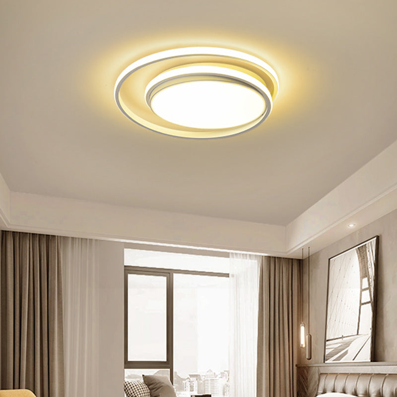 Led Flush Mount Ceiling Lamp: Intersecting Circles Shape Modern Simplicity Acrylic Cover – Ideal