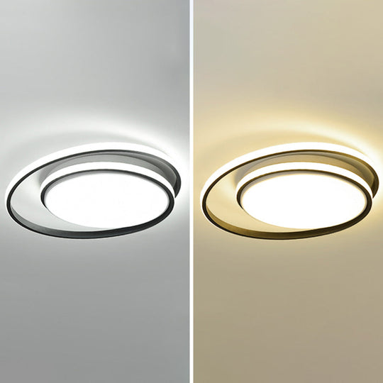Led Flush Mount Ceiling Lamp: Intersecting Circles Shape Modern Simplicity Acrylic Cover Ideal For