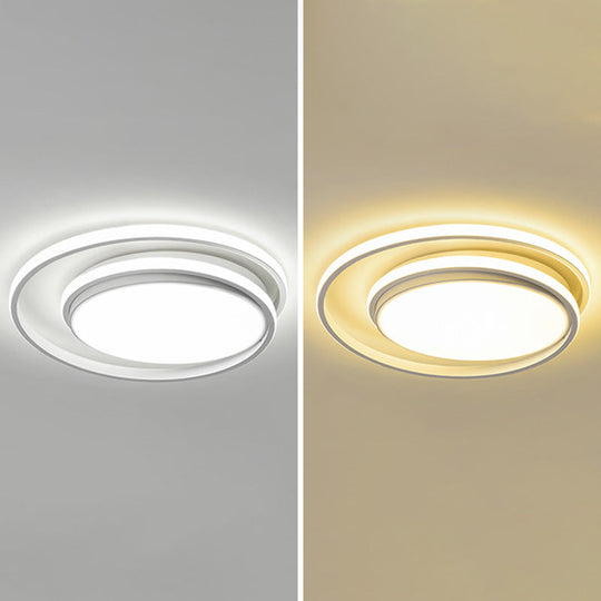 Led Flush Mount Ceiling Lamp: Intersecting Circles Shape Modern Simplicity Acrylic Cover – Ideal