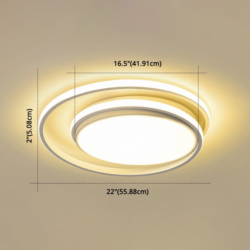 Led Flush Mount Ceiling Lamp: Intersecting Circles Shape Modern Simplicity Acrylic Cover – Ideal