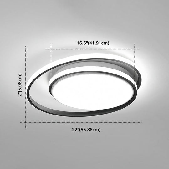 Led Flush Mount Ceiling Lamp: Intersecting Circles Shape Modern Simplicity Acrylic Cover Ideal For