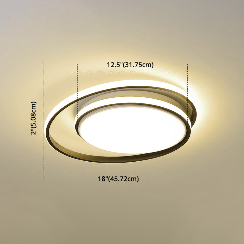 Led Flush Mount Ceiling Lamp: Intersecting Circles Shape Modern Simplicity Acrylic Cover Ideal For