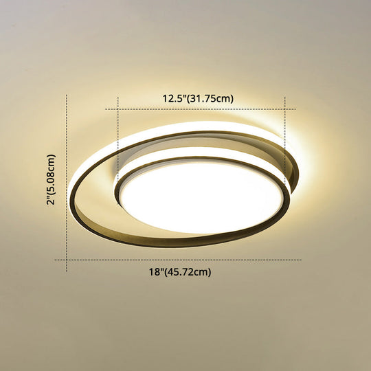 Led Flush Mount Ceiling Lamp: Intersecting Circles Shape Modern Simplicity Acrylic Cover Ideal For