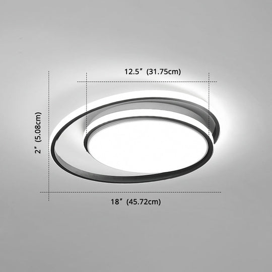 Led Flush Mount Ceiling Lamp: Intersecting Circles Shape Modern Simplicity Acrylic Cover – Ideal