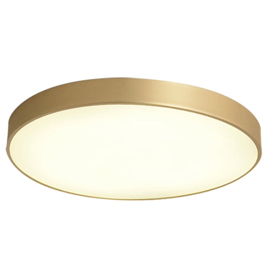 Sleek Round Led Ceiling Lamp For Modern Bedroom And Corridor Lighting - Gold Baking Paint Bezel / 12