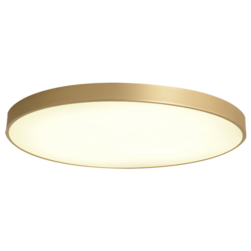 Sleek Round Led Ceiling Lamp For Modern Bedroom And Corridor Lighting - Gold Baking Paint Bezel / 16