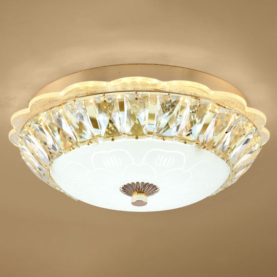 Crystal Led Flush Mount Ceiling Light For Modern Bedroom Décor Gold / 12’ Bowl