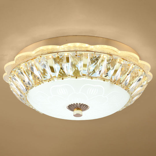 Crystal Led Flush Mount Ceiling Light For Modern Bedroom Décor Gold / 16’ Bowl
