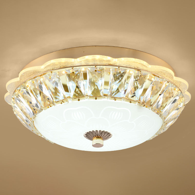 Crystal Led Flush Mount Ceiling Light For Modern Bedroom Décor Gold / 19.5’ Bowl