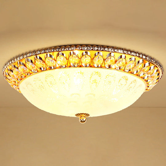 Crystal Led Flush Mount Ceiling Light For Modern Bedroom Décor Gold / 16’ Schoolhouse