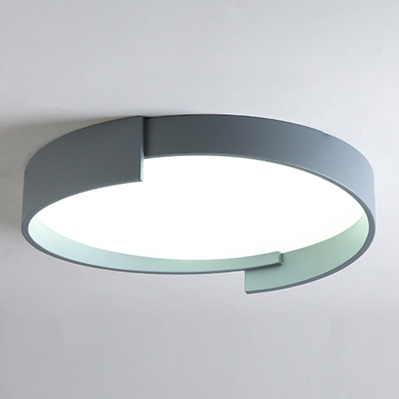 Led Macaroon Style Flush Mount Ceiling Light With Frosted Acrylic Lampshade - Nordic Bedroom Lamp