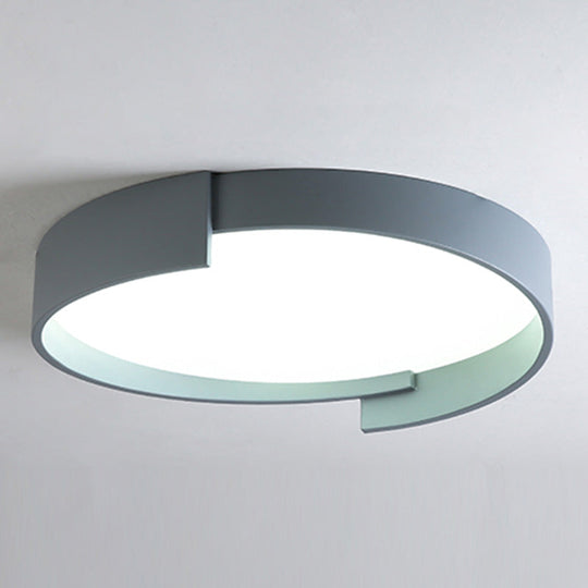 Led Macaroon Style Flush Mount Ceiling Light With Frosted Acrylic Lampshade - Nordic Bedroom Lamp