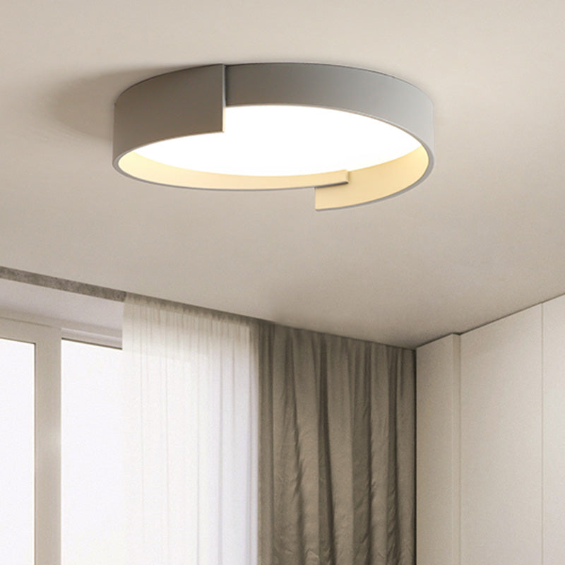 Led Macaroon Style Flush Mount Ceiling Light With Frosted Acrylic Lampshade - Nordic Bedroom Lamp