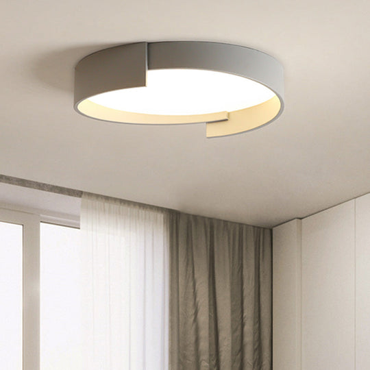 Led Macaroon Style Flush Mount Ceiling Light With Frosted Acrylic Lampshade - Nordic Bedroom Lamp