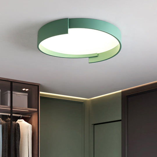 Led Macaroon Style Flush Mount Ceiling Light With Frosted Acrylic Lampshade - Nordic Bedroom Lamp
