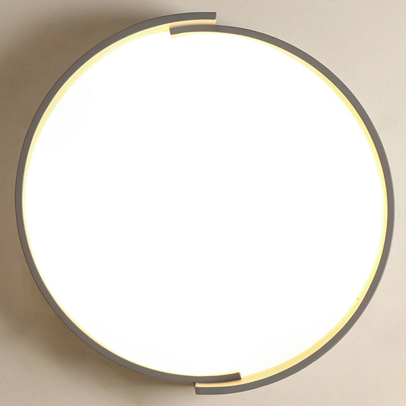 Led Macaroon Style Flush Mount Ceiling Light With Frosted Acrylic Lampshade - Nordic Bedroom Lamp