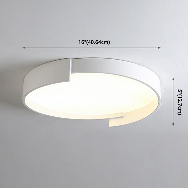 Led Macaroon Style Flush Mount Ceiling Light With Frosted Acrylic Lampshade - Nordic Bedroom Lamp