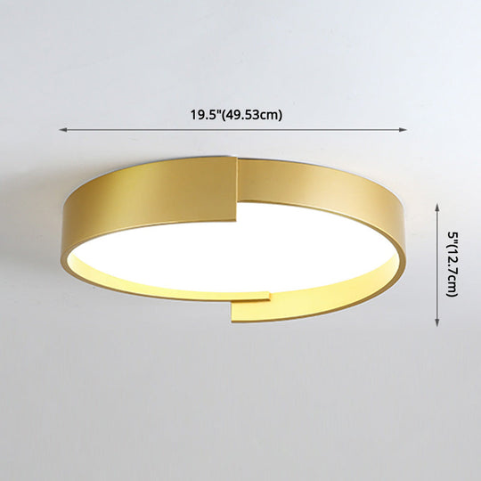 Led Macaroon Style Flush Mount Ceiling Light With Frosted Acrylic Lampshade - Nordic Bedroom Lamp