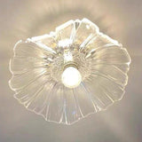 Classic Glass Ceiling Light Fixture W/ Brass Lamp Holder For Corridors
