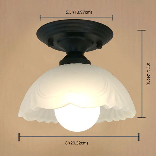 Sleek White Simplicity Ceiling Lamp With Frosted Glass Shade For Bedroom Lighting