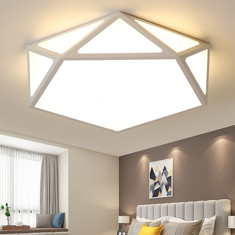 Modern Geometric Led Flush Mount Ceiling Light With Macaroon Style For Hallway And Bedroom