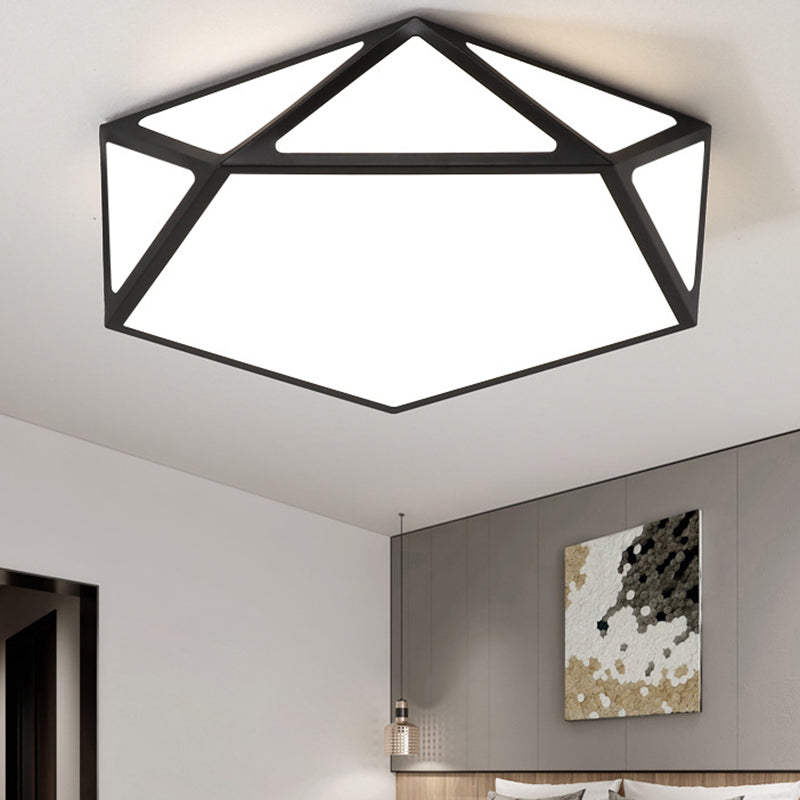 Modern Geometric Led Flush Mount Ceiling Light With Macaroon Style For Hallway And Bedroom