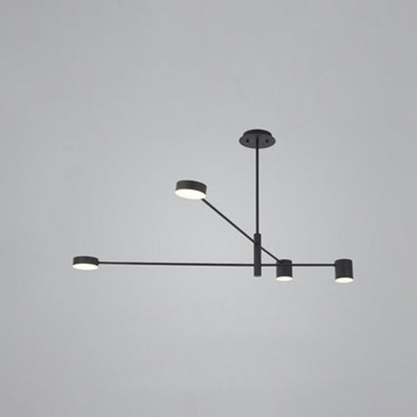 Gatria - Contemporary Sputnik Chandelier: Metal Pendant Light 4 / Black Warm