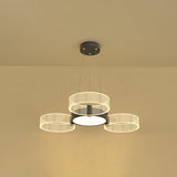Modern Acrylic Circle Pendant Light For Living Room - Stylish Chandelier Ceiling Lighting 3 / Black