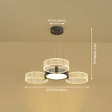 Modern Acrylic Circle Pendant Light For Living Room - Stylish Chandelier Ceiling Lighting