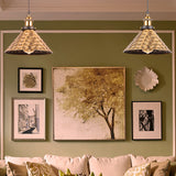 Industrial Style Barn Shade Metal Suspension Light - Adjustable Hanging Ceiling Fixture With Brass