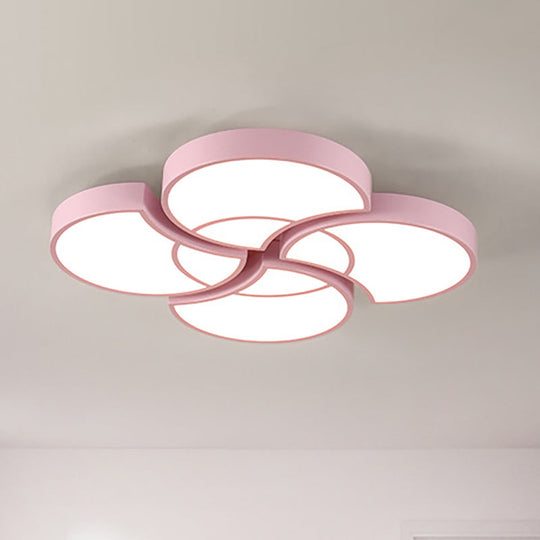 Blossom Girls Bedroom Ceiling Lamp - 4 - Head Led Acrylic Mount Light Pink / 20.5’ White