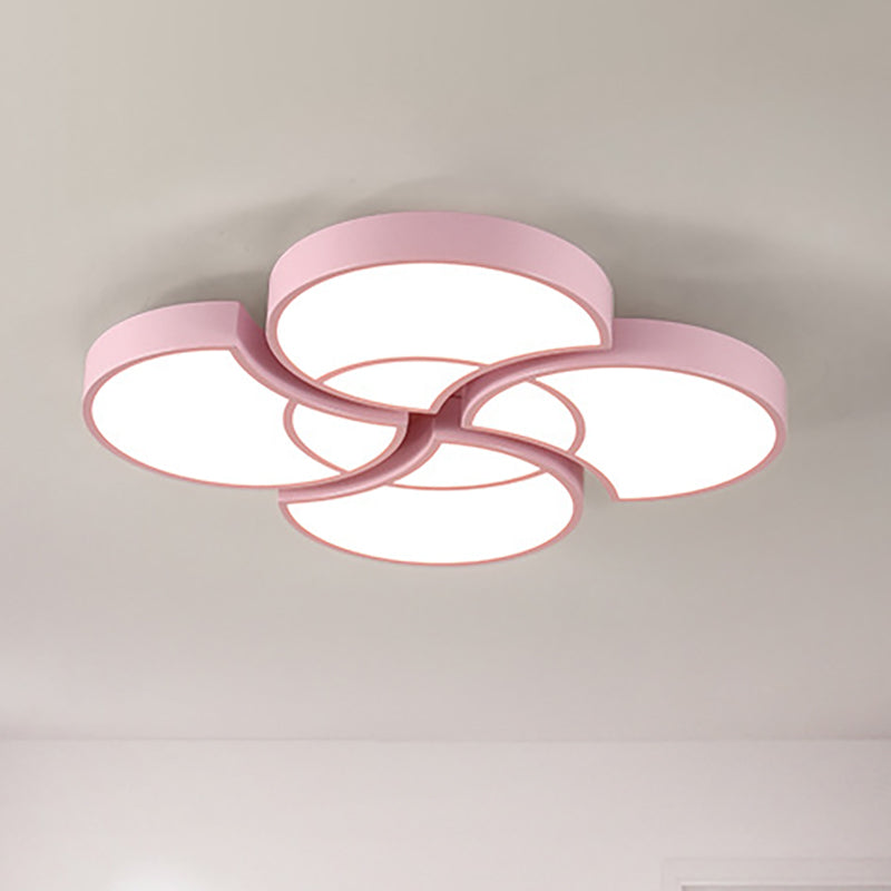 Blossom Girls Bedroom Ceiling Lamp - 4-Head Led Acrylic Mount Light Pink / 20.5 White