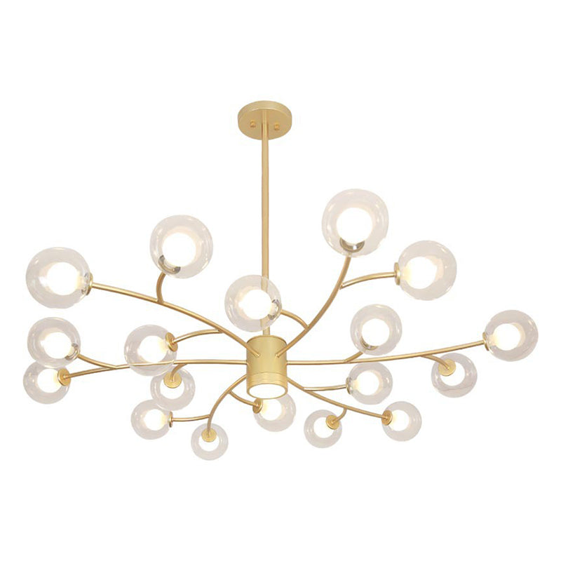 Ultra-Contemporary Globe Chandelier Pendant For Living Room With Clear Glass Ceiling Light