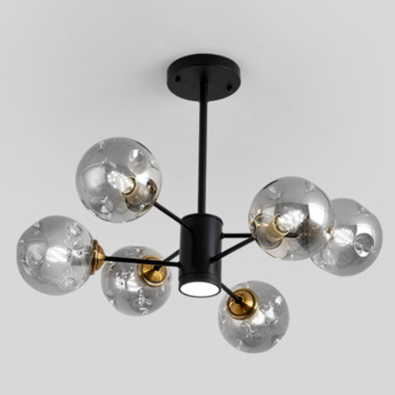 Modern Glass Bubble Chandelier Pendant Lights For Bedroom 6 / Smoke Gray
