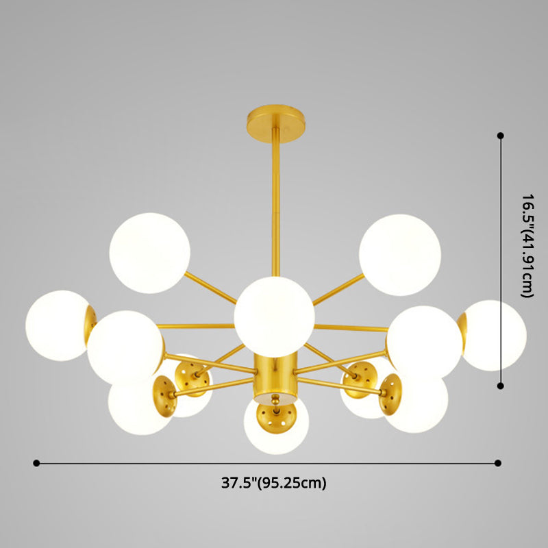 Contemporary Spherical Glass Chandelier Light For Living Room Ceiling