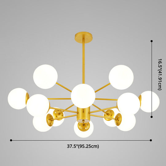 Contemporary Spherical Glass Chandelier Light For Living Room Ceiling