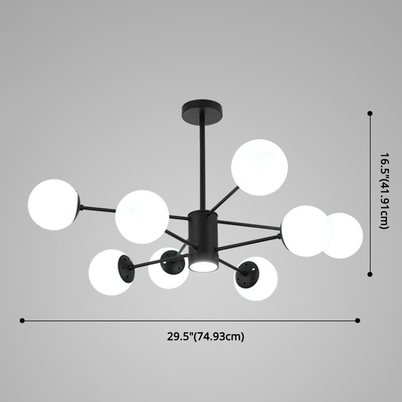 Contemporary Spherical Glass Chandelier Light For Living Room Ceiling