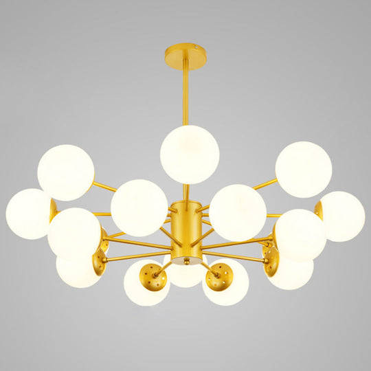 Contemporary Glass Chandelier Light For Living Room Ceiling 16 / Gold Without Spot