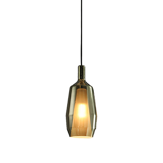 Modern Green Glass Tulip Pendant Light For Dining Room - Single Head Hanging Lamp Kit