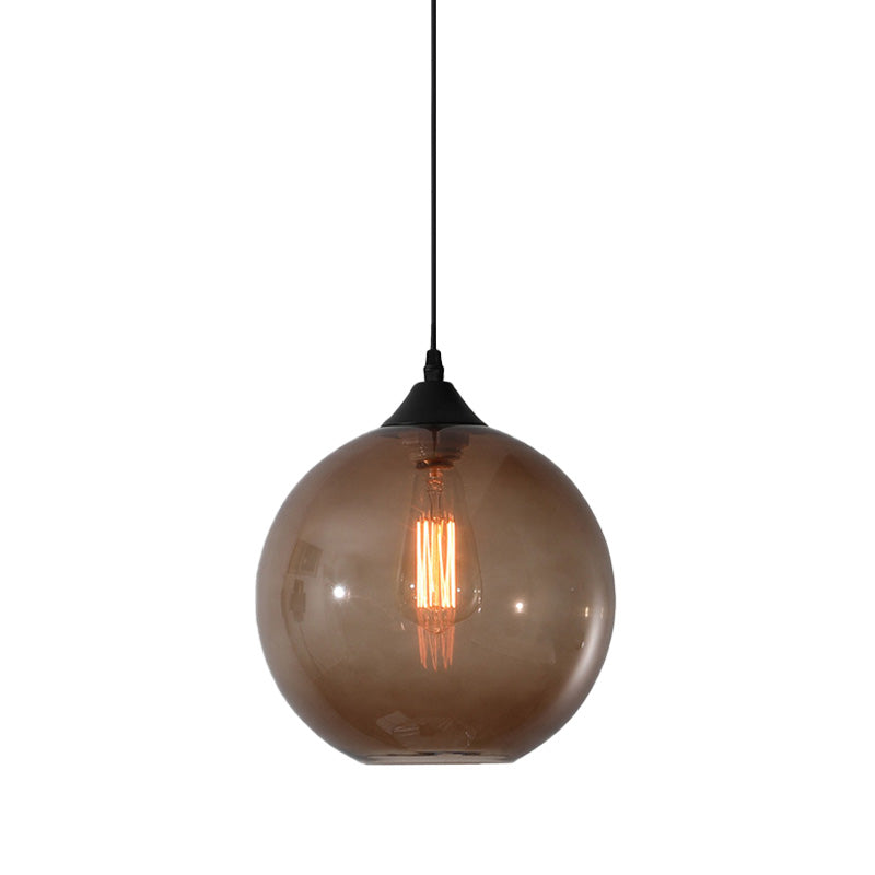 Macaron Glass Pendant Ceiling Light - Clear/Coffee/Red Dining Room Hanging Lamp Kit