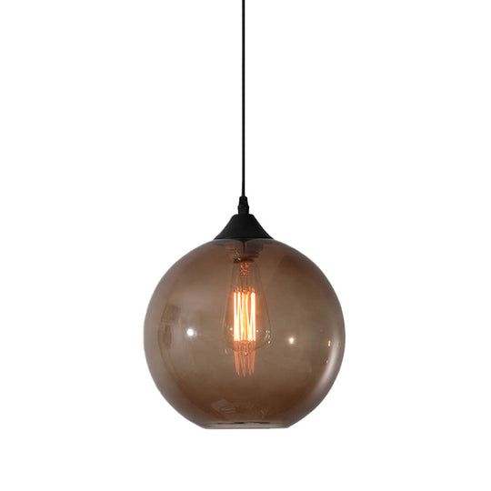 Macaron Glass Pendant Ceiling Light - Clear/Coffee/Red Dining Room Hanging Lamp Kit
