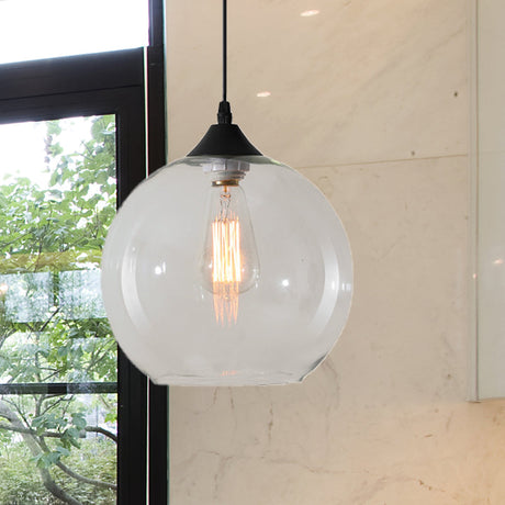 Macaron Glass Pendant Ceiling Light - Clear/Coffee/Red Dining Room Hanging Lamp Kit Clear