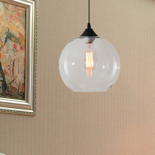 Macaron Glass Pendant Ceiling Light - Clear/Coffee/Red Dining Room Hanging Lamp Kit