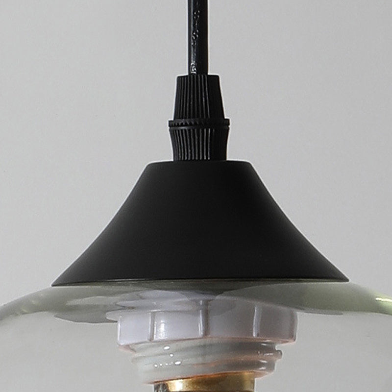 Macaron Glass Pendant Ceiling Light - Clear/Coffee/Red Dining Room Hanging Lamp Kit