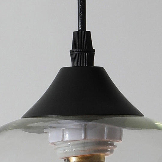 Macaron Glass Pendant Ceiling Light - Clear/Coffee/Red Dining Room Hanging Lamp Kit
