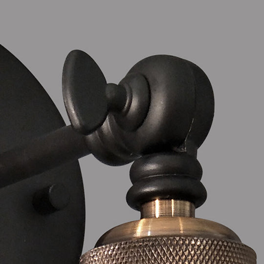 Modern Black Dome Wall Sconce With Adjustable Metal 1 Light For Restaurant Lighting