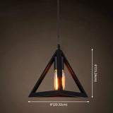 Industrial Retro Hanging Pendant Light Fixture With Caged Design For Bars - Single Metallic